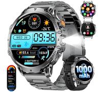 BENYAR SMART-Smart Watch for Men 1000mAh Battery, 1,85" HD Large Screen Fitness Watch with LED Flashlight/Bluetooth Call, 110+Sports Modes Pedometer with Step Counter/Calories IP68 Waterproof, Black
