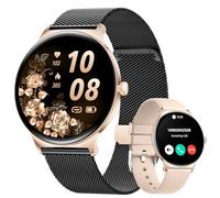 BENYAR SMART Smart Watch for Women, 1.43" AMOLED Screen Bluetooth Call Smartwatch, 120+ Sports Modes Fitness Tracker, Blood Oxygen Heart Rate Sleep Monitor for Android iOS Black Gold