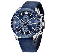 BENYAR Watch for Men Analog Quartz Chronograph Waterproof Luminous Designer Big Face Mens Wrist Watches Business Sport Casual Dress Elegant Gifts for Men,Blue Silver Blue