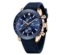 BENYAR Watch for Men Analog Quartz Chronograph Waterproof Luminous Designer Mens Wrist Watches Business Work Sport Casual Dress Watch with Silicone Strap Elegant Gifts for Men