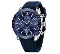 BENYAR Watch for Men Analog Quartz Chronograph Waterproof Luminous Designer Mens Wrist Watches Business Work Sport Casual Dress Watch with Silicone Strap Elegant Gifts for Men