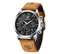 BENYAR Watches Men Chronograph 30M Waterproof Mens Watches uartz Analogue Stainless Steel Wristwatch Brown Strap Watch Business Sports Elegant Gifts for Men