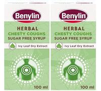 BENYLIN Herbal Chesty Coughs Sugar Free Syrup.100 ml, Non-Drowsy Herbal Cough Medicine, with Naturally Derived Ivy Leaf Dry Extract (Pack of 2)