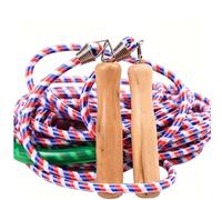 Benytro 10m Group Skipping Rope, Polypropylene Rubber Multiplayer Jump Rope | 13 X 2.5 Cm Handles, White Blue Red Color Match, Indoor Outdoor Use