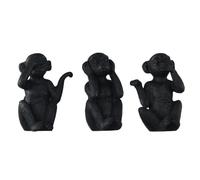 Benytro 3pcs Nordic Style Creative Animal Decoration Monkey Modeling Set Home Crafts,Resin Monkey Sculpture,Resin Decorative Ornaments, Home Decoration,Gold/Black,3.15 * 2.8 Inch(black)