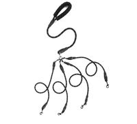 Benytro 4-Way Nylon Dog Leash for Walking, Black | 360 Degree Swivel Buckle, Soft Foam Handle, 4.9 Ft Total Length, 0.4 In Rope Diameter, For Small Dogs And Cats