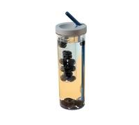 Benytro 700ml Straw Cup, Portable Drinking Bottle with Straw, Grey | Dry Wet Separation Layout, 23x7x7cm Size, 140g Weight, School Travel Fishing Cycling, Heat Impact Resistant, Resin Build