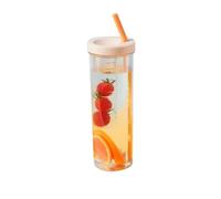 Benytro 700ml Straw Cup, Portable Drinking Bottle with Straw, Yellow | Dry Wet Separation Layout, 23x7x7cm Size, 140g Weight, School Travel Fishing Cycling, Heat Impact Resistant, Resin Build
