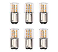 Benytro BA15D LED Bulb 3W AC/DC 12V Dimmable Warm White 300LM, 6 Pack | 24Pcs 2835 SMD Chips, CRI 80+, Plug And Play Halogen Replacement, Copper Holder PC Cover, For Sewing Machine Marine Lights