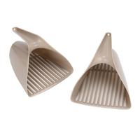 Benytro Cat Litter Scoop, Plastic Shovel with Ergonomic Handle, 2 Pack | Large Shovel Mouth, Slotted Filter Design, 6.10 X 1.57 X 4.92 In Size, Light Brown Color