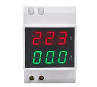 Benytro DIN Rail Voltage Ampere Meter, AC80-300V 0-99.9A LED Dual Display | 0.5Inch Digital Tube, ±1% Accuracy, Clip-On Rail Mount, Single Phase Circuit Monitor, For Home Workshop Cabinet