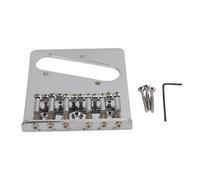 Benytro Electric Guitar Bridge, 6-Saddle L-Shape Hardtail, Silver | Individual Pitch And Height Adjustment, 3 Screws And Hex Wrench, 9.9 X 8.05 Cm, Mirror Finish