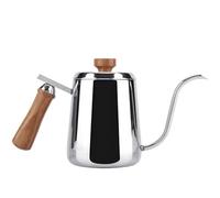 Benytro Gooseneck Coffee Kettle 600ml, 304 Stainless Steel Pour Over Pot | Anti-Scald Wooden Handle, Thermometer Vent Hole Lid, Slow Precise Water Flow, Polished Exterior Brushed Interior, 20oz