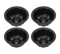 Benytro Mini Flan Molds, 4-Piece Nonstick 4 in Carbon Steel Baking Pans | For Pudding, Cake, Mousse, Chocolate, Hand Wash Or Dishwasher Safe, Family Gatherings, Birthday Parties, Baking Classes