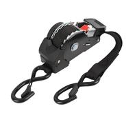 Benytro Retractable Ratchet Tie Down Strap, 1760 lb Break Strength, S Hooks | Quick Winding, 10Ft Max Length, Resists Stretching In Wet Conditions, Stainless Steel Bolts, Trailer Use
