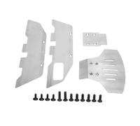 Benytro Stainless Steel RC Chassis Armor Protector Set for Traxxas 2WD 1/10 | Brushed Surface Finish, Front And Rear Guard, Non-Destructive Mounting, 4 Pieces, 12 Screws, Bump Scratch Impact Resistance
