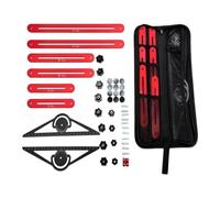 Benytro Stair Tread Template Tool, Adjustable Aluminum Alloy Gauge, Red | 8 To 60 Inch Measurement Range, Double Nut Locking, Rubber Damping, Rounded Edges, Storage Bag Included