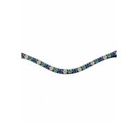 BENZ EQUESTRIAN Horse Browband 10mm 1 Row Bling U-Shaped Browband in Black Leather Dressage bridle Quick Snap Change for Equestrian Purpose (X-full, Turquoise)