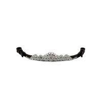 BENZ EQUESTRIAN Peach Pink Crystal Tiara Horse Browband in Brown Leather (Extra-Full/Extra-Large, Brown)