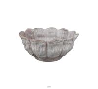 Benzara Bobo Decorative Bowl, Floral Design, 17 Inch White Ceramic