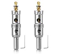 BEoffer 3/4" TCT Hole Saw Set - 2 Pack 19mm Tungsten Carbide Tipped Hole Cutter with Spring-Loaded Pilot Drill Bits for Metal, Stainless Steel, Iron, Plastic and Wood Heavy Duty Hole Saw