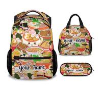 BEOIIBIRD Ramen Backpack for Girls, 16 Inch Black Backpacks for School, Cute Lightweight Bookbag for Kids, 3-4ramen, One Size, Casual