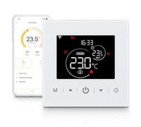 Beok Smart Thermostat for Combi Boiler, Wifi thermostat 2-Wire for Boiler Heating Compatible with Tuya app, Programmable Digital with Voice Control, Battery-powered Surface Mount White