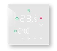 Beok Tuya Room Thermostat for Electric Underfloor Heating, Smart WiFi Heating Thermostat, Digital Programmable 16A with External Sensors, LED Display Touchscreen, TGW60W-WIFI-EP White