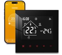 Beok Wifi Thermostat For Combi Boiler Controlling Tuya Programmable Smart Room Heating Thermostat, Digital Touch Screen, Embedded Installation TDR89B-WIFI-WPB Black 230v 3A