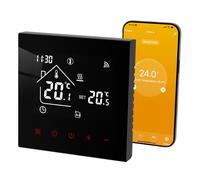 Beok Wifi Thermostat for Electric Underfloor Heating, Tuya Smart Room Heating Thermostat, Digital Programmable 16A with External Sensors,Touchscreen, TDR89B-WIFI-EP Black 220V