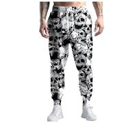 Beokeuioe Funky Streetwear Jogger Trousers Men's Funny Print Jogging Bottoms Hippie Leisure Trousers Sports Trousers Training Trousers Cargo Pants Sweatpants Leisure Men's Long Trackpants Running