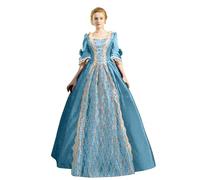 Beokeuioe Gothic Victorian Dress 18th Century Women's Rococo Ball Gown Print Long Masquerade Theme Dresses Medieval Renaissance Costume Halloween Carnival
