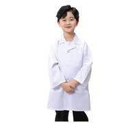 Beokeuioe Lab Coat for Children Boys Girls Medicine Lab Coat White Costume for Students Study Laboratory Doctor Coat Children's Chemistry Coat Laboratory Coat Long Sleeve, #A011 White, S
