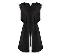 Beokeuioe medieval tunic for men short sleeve v neck hem dress retro casual knight medieval costume cospaly cotton medieval clothing, A black (without belt), XXL
