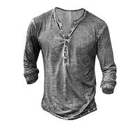 Beokeuioe Men's Assassin's Creed Long Sleeve Pattern Sweatshirt Long Sleeve Slim Fit Basic Work Shirts with V-Neck for Men Sporty Long Sleeve Shirt Fashionable Embroidered, gray, XL