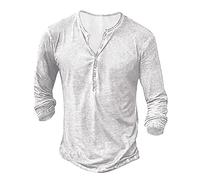 Beokeuioe Men's Assassin's Creed Long Sleeve Shirt Pattern Sweatshirt Long Sleeve Slim Fit Basic Work Shirts with V-Neck for Men Sporty Long Sleeve Shirt Fashionable Embroidered, White, XXL