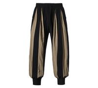 Beokeuioe Men's Medieval Trousers Linen Trousers Retro Stripes Lace-up Trousers Casual Trousers Medieval Costume Pirate Trousers Viking Trousers Renaissance Carnival Halloween Cosplay Costume, coffee,