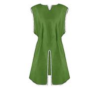Beokeuioe Men's Medieval Tunic Short Sleeve V-Neck Hem Robe Retro Shirt Casual Blouses Medieval Knight Tunic Costume Cosplay Cotton Medieval Gown, a army green(without belt), S