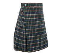 Beokeuioe Men's Skirt Vintage Gothic Cargo Skirt Pleated Medieval Scottish Fashion Kendo Pocket Skirts Steampunk Clothing Men Plain Tartan Utility Kilts Tartan Kilt, T-2 Army Green, XL, T-2 Army