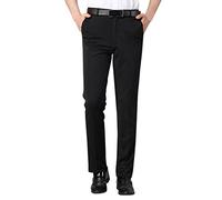 Beokeuioe Men's Suit Trousers with Pleat and Expandable Waistband, Regular Fit Flatfront Trousers, Chino Trousers, Classic Cut, Men's Large Sizes XXL-7XL Business Trousers, Straight Trousers, A-3