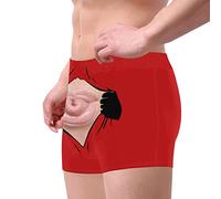 Beokeuioe Men's Underpants Boxer Shorts Funny Print Casual High Waist Funny Prints for Men Sexy Underwear Physiological Underwear Boxer Underwear Boxer Pants, red, XL