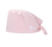 Beokeuioe Nurse Cap, Adjustable, Surgical Cap, with Button, Work Cap, Surgical Hat, Chef's Hat, Christmas Day, Nurses Hat, Unisex Dust Protection Hat, Medicine Hat, A1 Pink, L