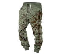 Beokeuioe Printed Tracksuit Bottoms Winter Leisure Sweatpants Long Fitness Gym Trousers Men Jogging Bottoms with Pockets Activewear Sports Trousers Running Trousers Drawstring Trousers, A Green, 3XL