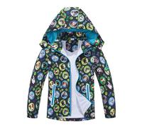 Beokeuioe Rainwear for Girls Boys Softshell Jacket Transition Jacket Kids Waterproof Rain Jacket with Removable Hood Raincoat with Reflective and Compass Stripes, #A011 Navy, 100