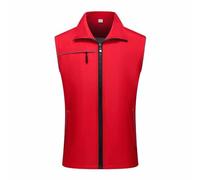 Beokeuioe Softshell Vest for Men Lightweight Summer Windproof Running Vest Breathable Vest Sporty Gilet Outdoor Sleeveless Jacket for Cycling Hiking Golf Work Colourful Sports Vest, red, XL