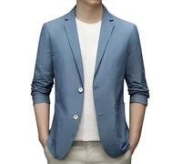 Beokeuioe Suit Jacket Men's Blazer Sporty 7XL Plus Size Jacket Lightweight Jacket for Wedding Leisure Business Suit Tops Blazer Jacket Thin Summer Jacket Cardigan Transition Jackets, blue, 7XL
