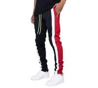 Beokeuioe Tracksuit Bottoms, Slim Fit Casual Trousers, Sports Trousers, Long Jogging Bottoms, Men's Cotton Trousers with Zip, Side Stripes, Men's Sweatpants, Joggers, Running Trousers, B Red, L