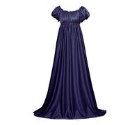 Beokeuioe Victorian Dress Women's Retro Steampunk Dresses Medieval Clothing Princess Ball Dress Renaissance Dress Cosplay Medieval Dress Regency Costume for Bridesmaids, A2 Blue, L