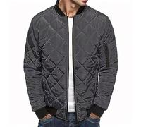 Beokeuioe Winter Jacket, Men's Transition Jacket, Lightweight Zip Pocket, Autumn Jacket, Aviator Jacket, Stand-Up Collar, Bomber Jacket, Ribbed Cuffs, Army Field Jacket, Windproof Warm Jacket, gray, M