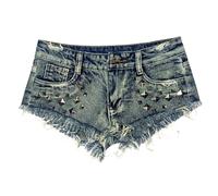 Beokeuioe Women's Sexy Low Waist Hot Pants Clubwear Sexy Low Waist Shorts Jeans Sexy Party Night Club Disco Hot Pants Stretch Denim Shorts Denim Jeans Shorts, A light blue, M